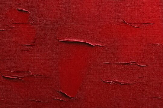 Close-up of a red painted surface with peeling and cracking texture showing layers beneath