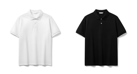 White and Black Polo Shirts.