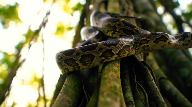 Emerald tree with jungle serpent