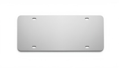 Fototapeta premium Blank white license plate on neutral background for customization 