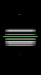 Abstract minimalist graphic with a series of blurred horizontal white lines and a single solid bright green line on a black background