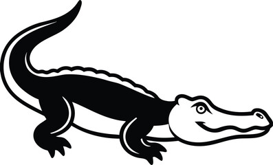 vector illustration of cartoon crocodile