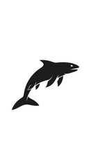 Fototapeta premium Captivating oceanic mammal silhouette depicting a dolphin or orca mid leap above the water