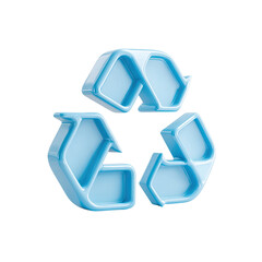 Light-blue 3D recycle symbol
