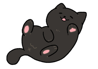 ごろん猫（黒猫）