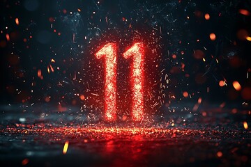 Bright glowing futuristic countdown design red high resolution picture