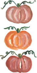 Watercolor Pumpkins with Vines fall theme
