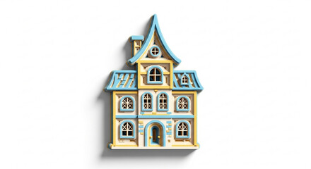 Layered paper art house vector illustration for laser cutting and home decor projects and diy crafts design