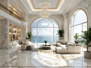 modern living room with a view