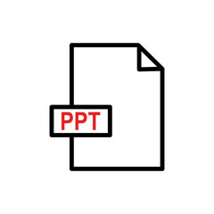 PPT icon on white background.