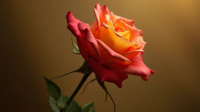 Romantic Red and Yellow Rose In The Smoke Footage.