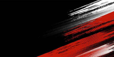 Fototapeta premium Abstract red and white grunge texture. Modern grunge brush art