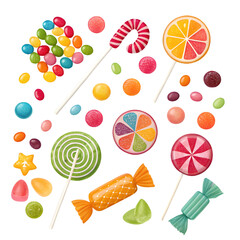 Vibrant Candy Collection: Lollipops, Gummy Candies, and Wrapped Sweets on transparent background