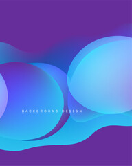 Abstract fluid shapes blend, creating vibrant purple, blue gradients. Modern design evokes movement, depth. Text reads background design.