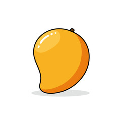 A stylized illustration of a mango, showcasing its vibrant yellow-orange color and smooth surface.
