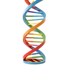 Rainbow DNA Helix: Genetic Code, Science & Biology Illustration on transparent background