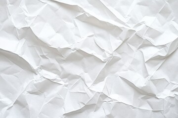 Obraz premium white crumpled paper with multiple creases and folds creating a textured irregular surface