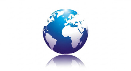Fototapeta premium A blue globe with continents and oceans, symbolizing global connectivity, , representing worldwide communication