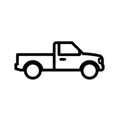 Minimalist vector illustration of a pick-up truck