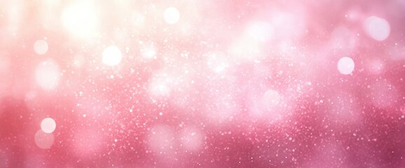Soft pink and white bokeh light effect with sparkling particles creating a dreamy and gentle atmosphere