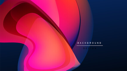 Abstract fluid shapes, vibrant colors blend. Pink, red, blue gradients create dynamic visual impact. Modern design element.