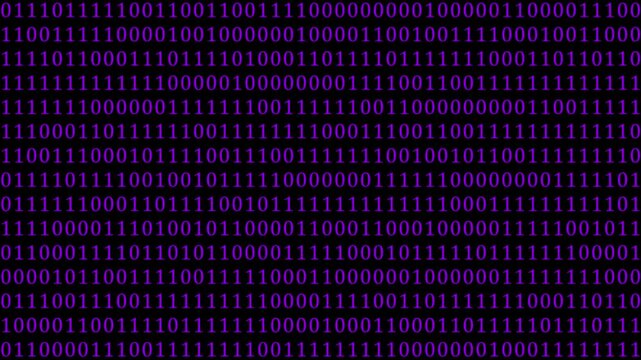 Abstract digital binary code background. Binary code numbers sequence animation. computer language in motion of coding big data. 