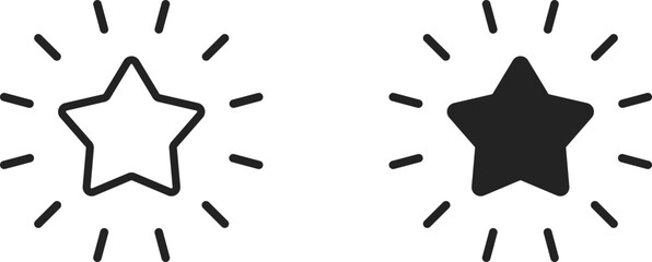 Shining glow rating success and achievement star icon