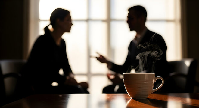 Couple having a serious conversation. - Powered by Adobe