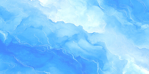 Elegant blue marble design with natural stone texture, abstract fluid swirls, modern decorative surface, luxurious cool tones background for creative artwork, contemporary patterns, and stylish.