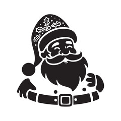 Christmas Santa Claus Silhouette in Clean Vector Style