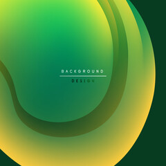 Abstract fluid shapes, vibrant green yellow hues. Modern design, smooth gradients create depth, visual appeal.