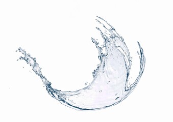 白背景に抽象的な青い水しぶきの3dイラスト