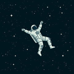An astronaut floats in space, surrounded by stars, representing exploration and adventure.