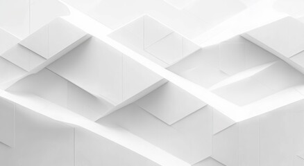 Fototapeta premium abstract geometric white architectural pattern with clean lines and soft shadows creating a modern minimalist design