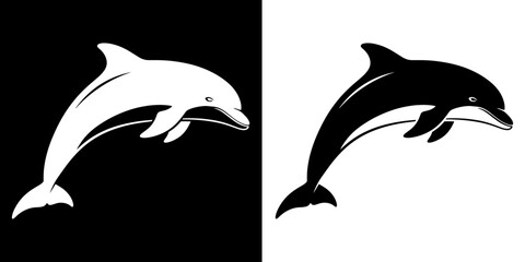 Dynamic dolphin leaping energetically, capturing ocean freedom and aquatic grace in striking contrast © Ibnu Gazali