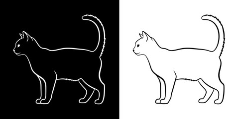 Elegant feline silhouette captures grace and charm for artistic projects and pet-themed designs