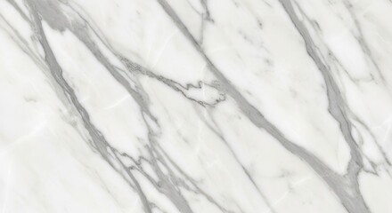 Elegant White Marble Surface with Delicate Grey Veins, a Polished Stone Texture for Architecture and Design Applications