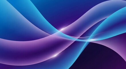 Elegant abstract background featuring flowing, luminous curves in shades of blue and purple creating a dynamic, modern design.
