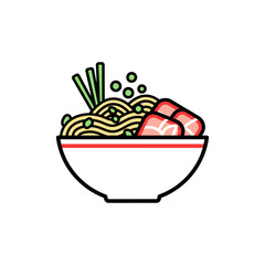 Delicious Illustrated Bowl of Ramen Noodles