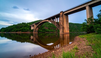 Fototapeta premium Scenic bridge over tranquil lake