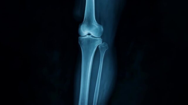 X ray of a human leg kneecap