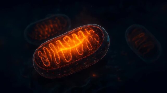3D glowing cell nucleus video footage for learning biology and health science