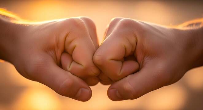 Fist Bump: Teamwork and Collaboration.