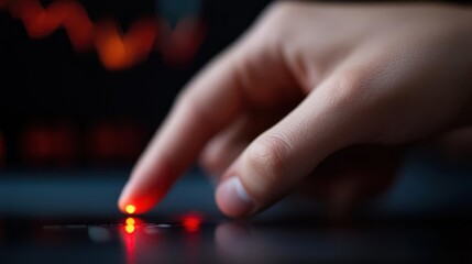 Navigating the digital landscape: A human touch interacts with technological interface