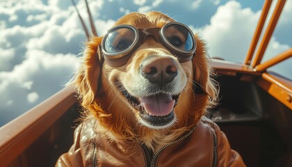 Pilot Dog with Aviator Goggles