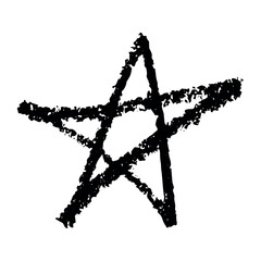 Obraz premium Simple hand drawn star illustration Cute scribble doodle clipart Single element for print, web, design, decor