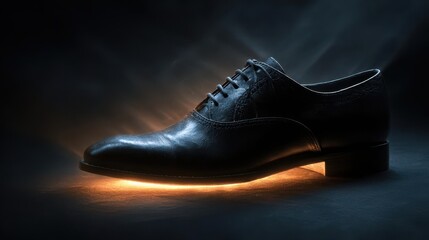 Illuminated Black Leather Shoe