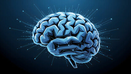 Modern brain design showcasing intelligence, creativity, and innovation