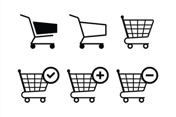 Shopping cart icons set