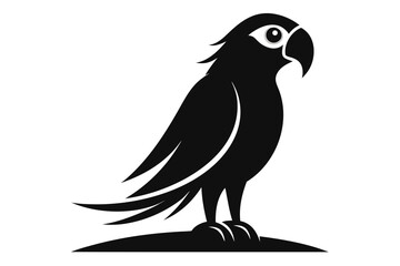 Obraz premium Easy naming sentence for the second image Eagle silhouette perched on branch vector illustration